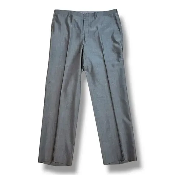 VTG G Handleman 2-Piece Suit Mens Gray Semi-Sharkskin Custom Made Size 44